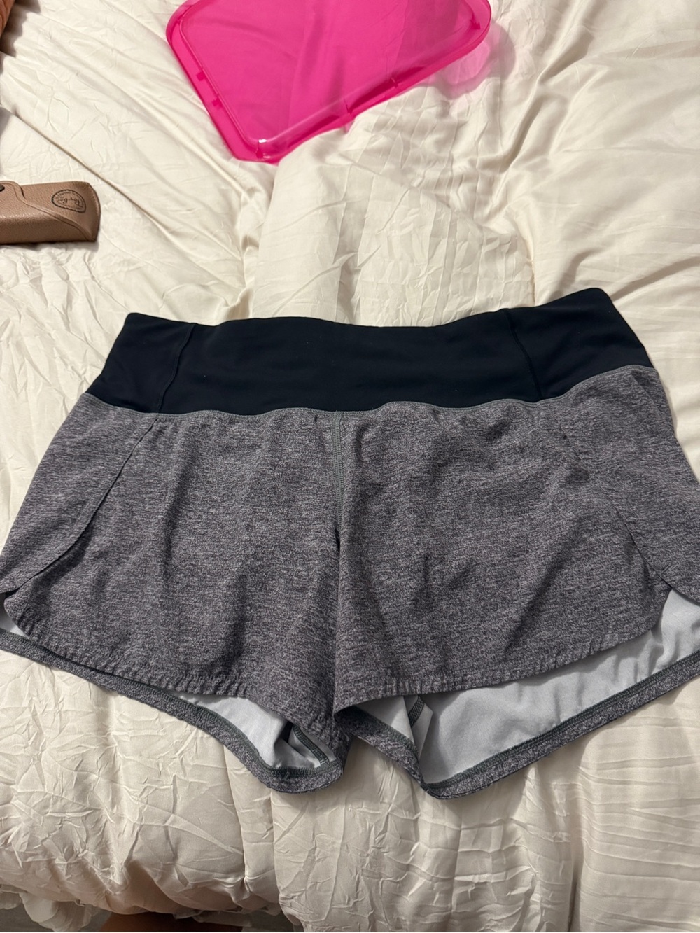 Women’s Lululemon Gray Active Shorts with Black Waistband